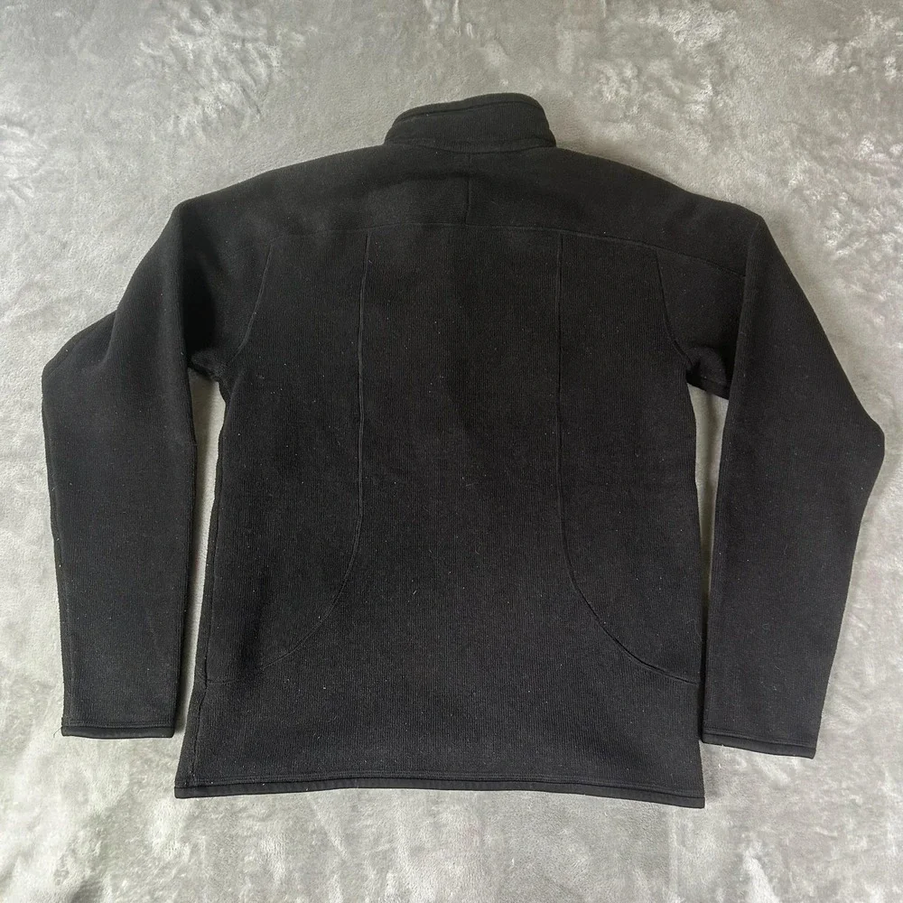 Patagonia Sweater Mens Small Black Better Sweater 1/4 Zip Fleece Logo Pullover